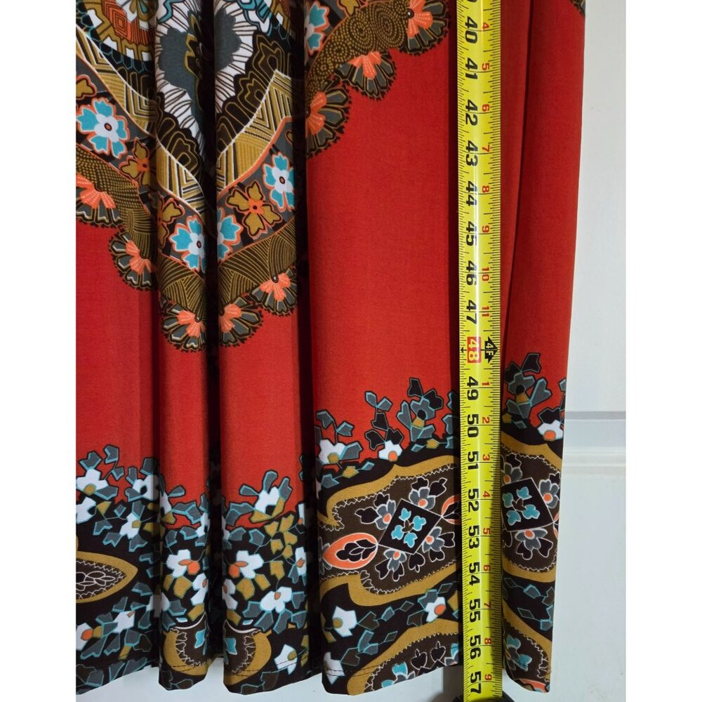 Moa Moa Women 2x plus size floor length dress orange/brown - Picture 7 of 8